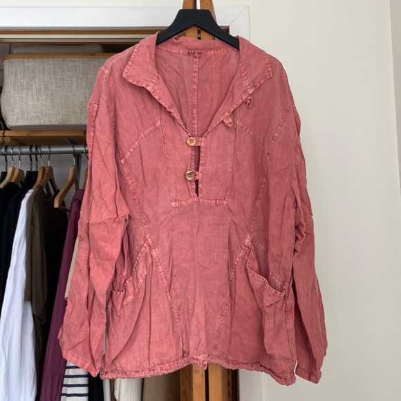 100% linen shirt jacket cover up by B-loose - Picture 1 of 8